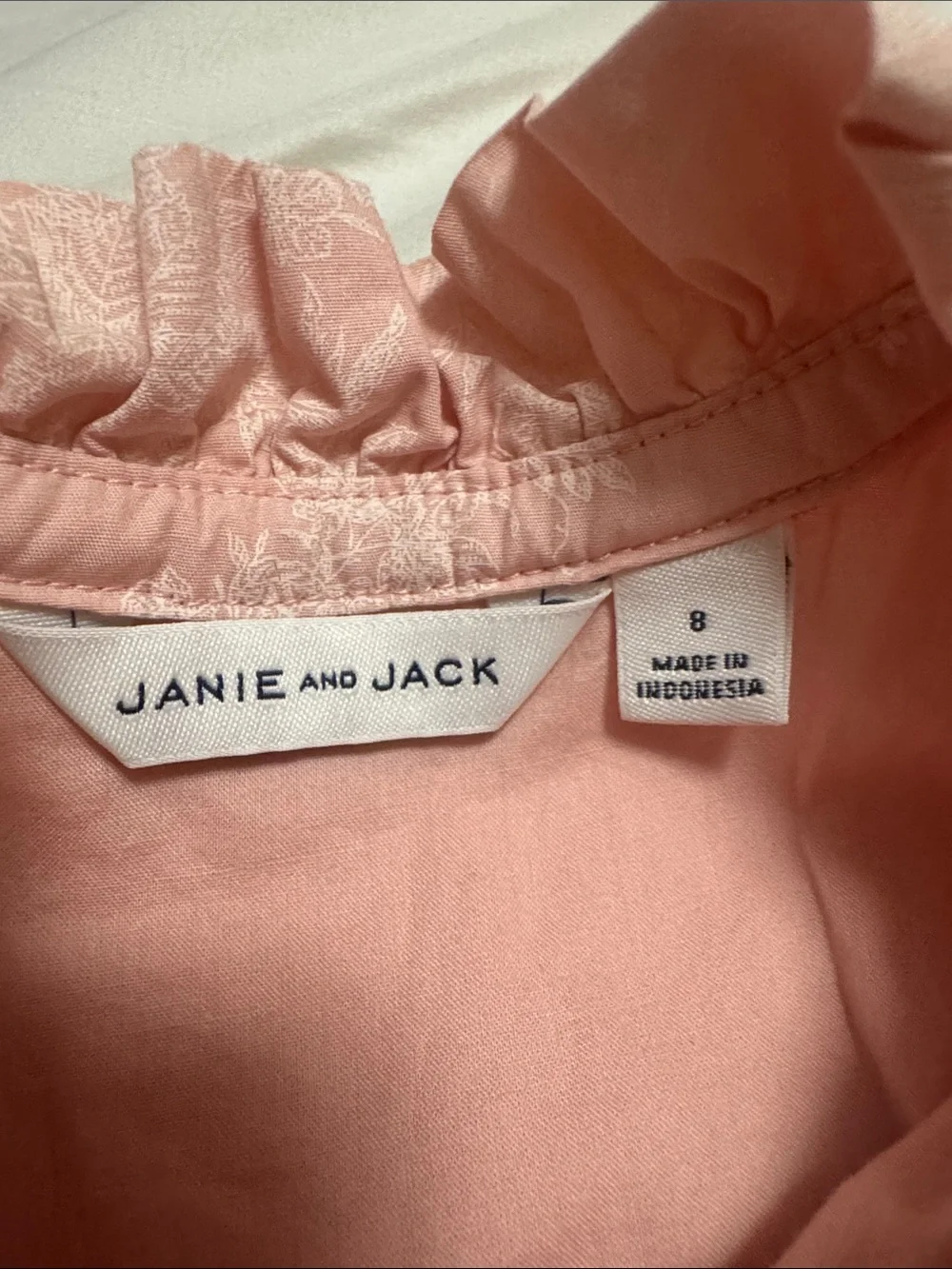 Janie and Jack Pink Short-Sleeve Toile Jumpsuit